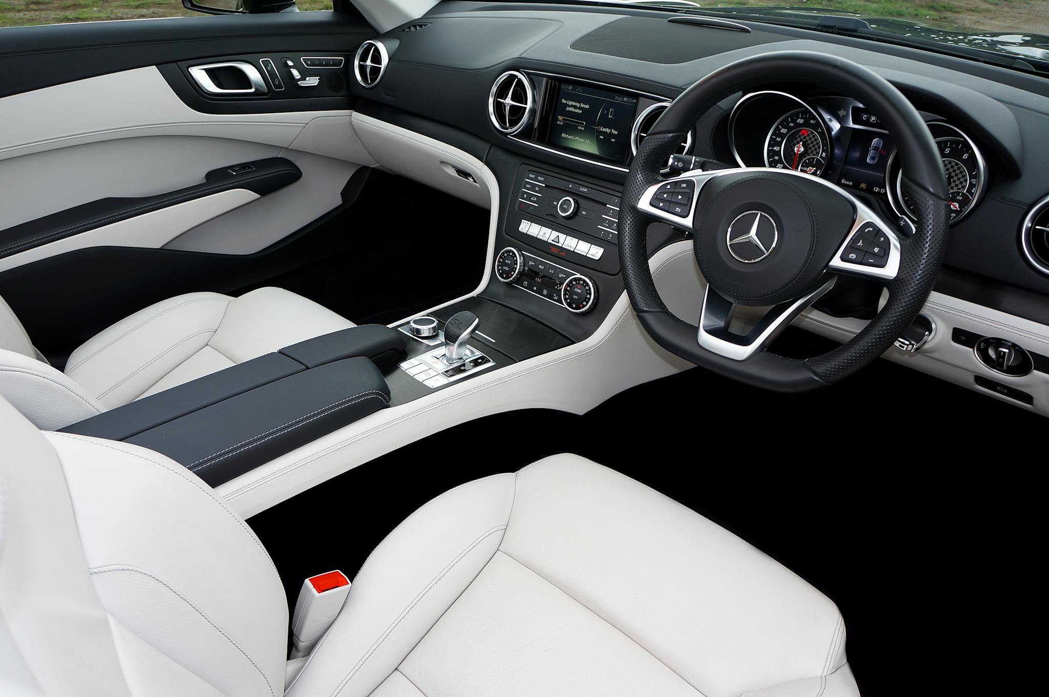 Explore the sleek and elegant Mercedes Benz car interior featuring modern design and luxury features.