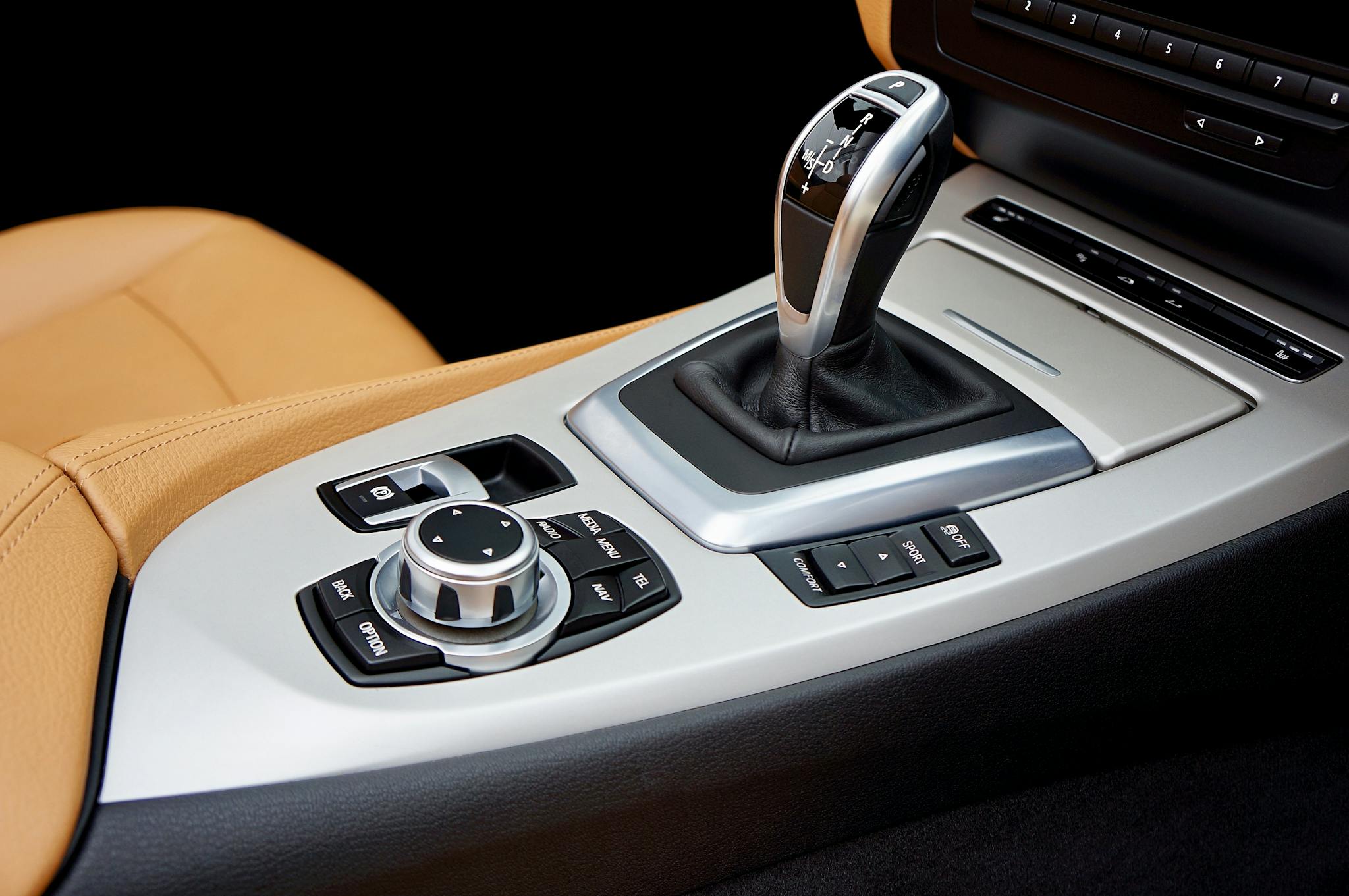 close up of a luxury cars interior with